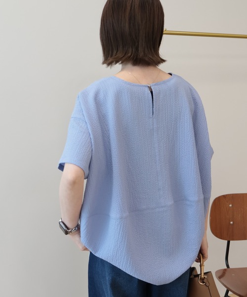 AMERICAN HOLIC（アメリカンホリック）の「【UVカット】サッカーコクーンブラウス（シャツ/ブラウス・レディース・オフホワイト/サックスブルー/ブラック・L/M）」の5枚目の写真