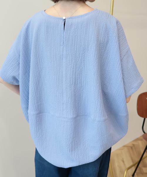 AMERICAN HOLIC（アメリカンホリック）の「【UVカット】サッカーコクーンブラウス（シャツ/ブラウス・レディース・オフホワイト/サックスブルー/ブラック・L/M）」の7枚目の写真