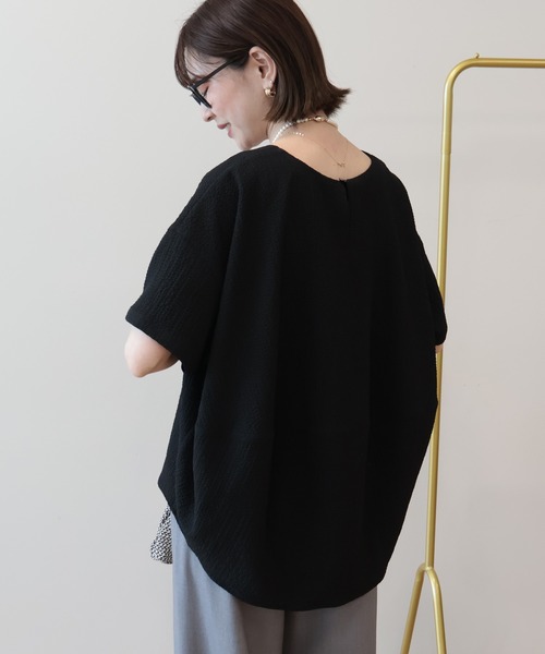 AMERICAN HOLIC（アメリカンホリック）の「【UVカット】サッカーコクーンブラウス（シャツ/ブラウス・レディース・オフホワイト/サックスブルー/ブラック・L/M）」の8枚目の写真