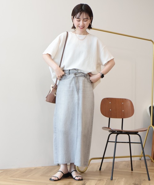 AMERICAN HOLIC（アメリカンホリック）の「【UVカット】サッカーコクーンブラウス（シャツ/ブラウス・レディース・オフホワイト/サックスブルー/ブラック・L/M）」の9枚目の写真