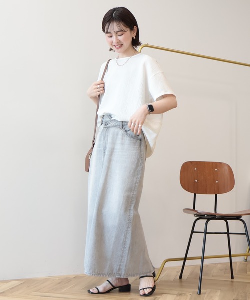 AMERICAN HOLIC（アメリカンホリック）の「【UVカット】サッカーコクーンブラウス（シャツ/ブラウス・レディース・オフホワイト/サックスブルー/ブラック・L/M）」の10枚目の写真