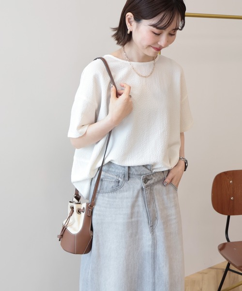 AMERICAN HOLIC（アメリカンホリック）の「【UVカット】サッカーコクーンブラウス（シャツ/ブラウス・レディース・オフホワイト/サックスブルー/ブラック・L/M）」の15枚目の写真