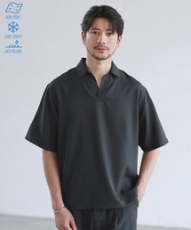 SPU（スプ）の「【セットアップ対応】防シワ・防ピリング・接触冷感 機能性素材テックリネン半袖スキッパーシャツ（シャツ/ブラウス）」