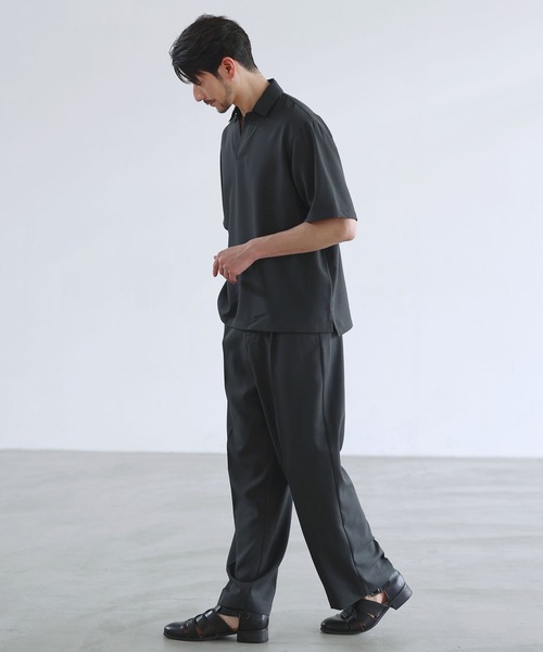 SPU（スプ）の「【セットアップ対応】防シワ・防ピリング・接触冷感　機能性素材テックリネン半袖スキッパーシャツ（シャツ/ブラウス・メンズ・ブラック/チャコール/ナチュラル/ネイビー・XL/L/M/S）」の22枚目の写真