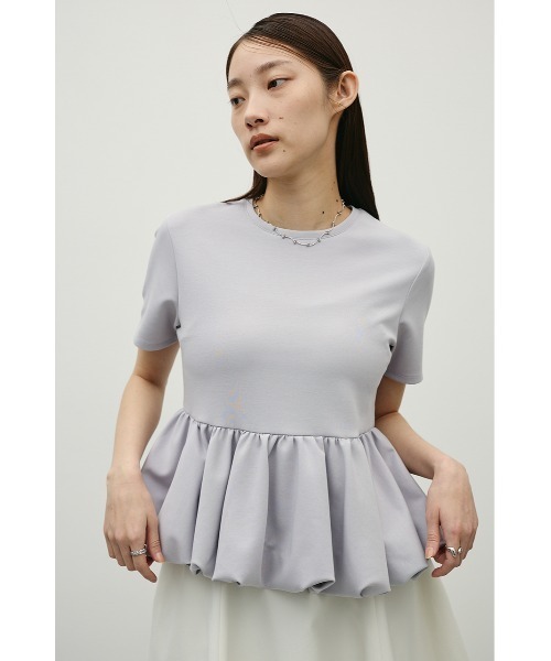 STYLEMIXER(スタイルミキサー)の「ヘムバルーンカットトップ(Tシャツ/カットソー・レディース・ブラック/ライトグレー/ホワイト・FREE)」の14枚目の写真