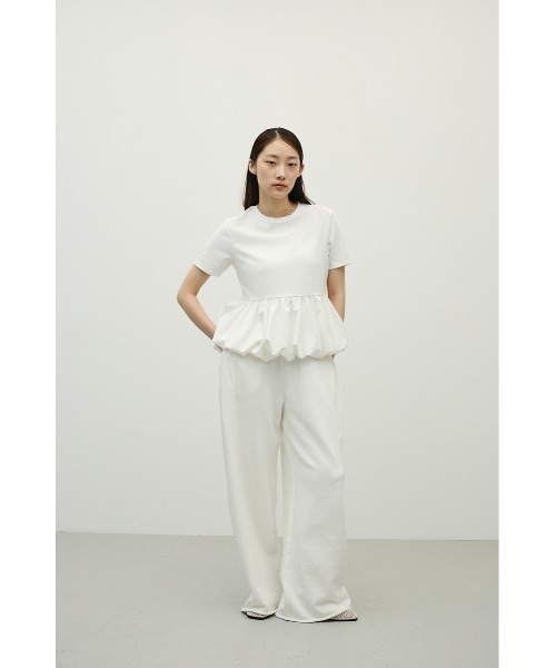 STYLEMIXER(スタイルミキサー)の「ヘムバルーンカットトップ(Tシャツ/カットソー・レディース・ブラック/ライトグレー/ホワイト・FREE)」の22枚目の写真