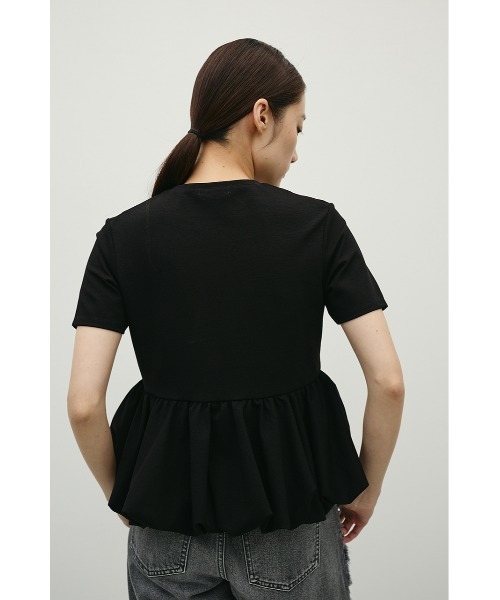 STYLEMIXER(スタイルミキサー)の「ヘムバルーンカットトップ(Tシャツ/カットソー・レディース・ブラック/ライトグレー/ホワイト・FREE)」の4枚目の写真