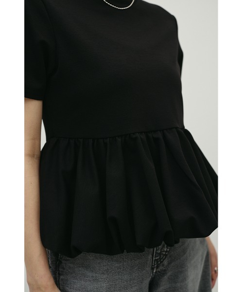 STYLEMIXER(スタイルミキサー)の「ヘムバルーンカットトップ(Tシャツ/カットソー・レディース・ブラック/ライトグレー/ホワイト・FREE)」の7枚目の写真
