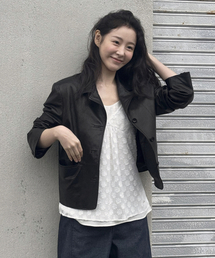 ANDNEEDS（アンドニーズ）の「Alto leather short jacket (black)（ライダースジャケット）」