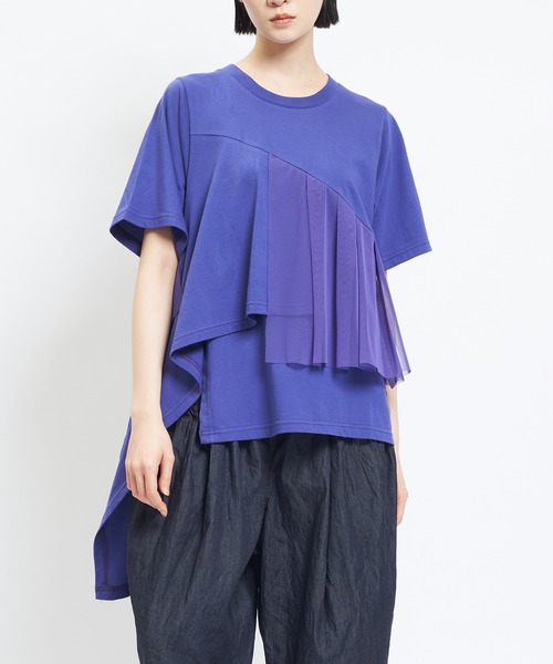 gomme(ゴム)の「ミックスT(Tシャツ/カットソー・レディース・チャコールグレー/ブラック/パープル/ホワイト・MEDIUM)」の4枚目の写真