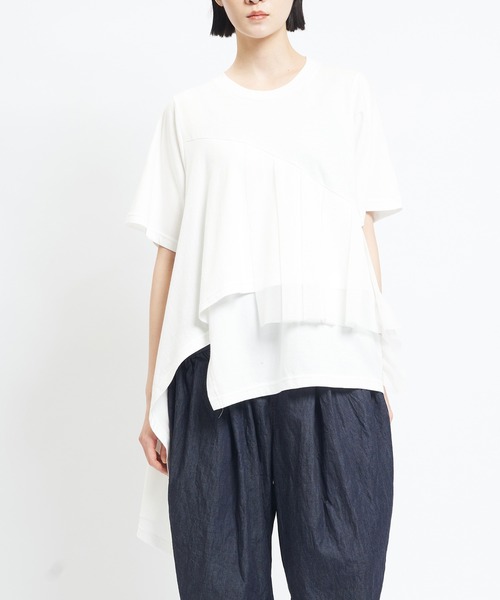 gomme(ゴム)の「ミックスT(Tシャツ/カットソー・レディース・チャコールグレー/ブラック/パープル/ホワイト・MEDIUM)」の1枚目の写真