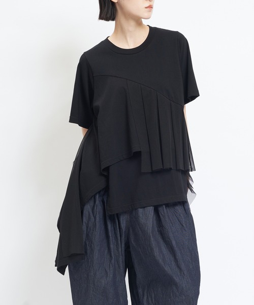 gomme(ゴム)の「ミックスT(Tシャツ/カットソー・レディース・チャコールグレー/ブラック/パープル/ホワイト・MEDIUM)」の2枚目の写真