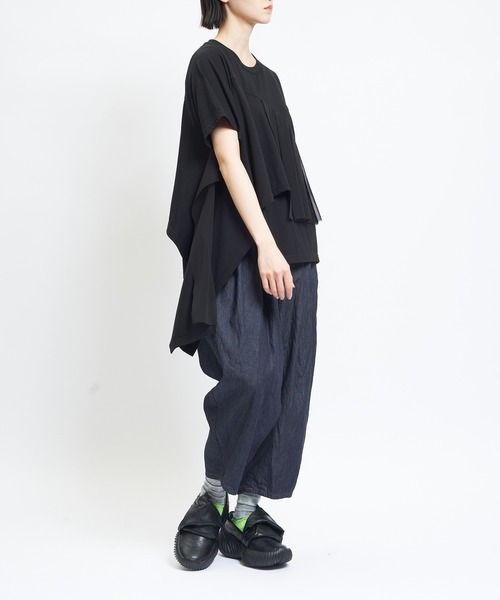 gomme(ゴム)の「ミックスT(Tシャツ/カットソー・レディース・チャコールグレー/ブラック/パープル/ホワイト・MEDIUM)」の7枚目の写真