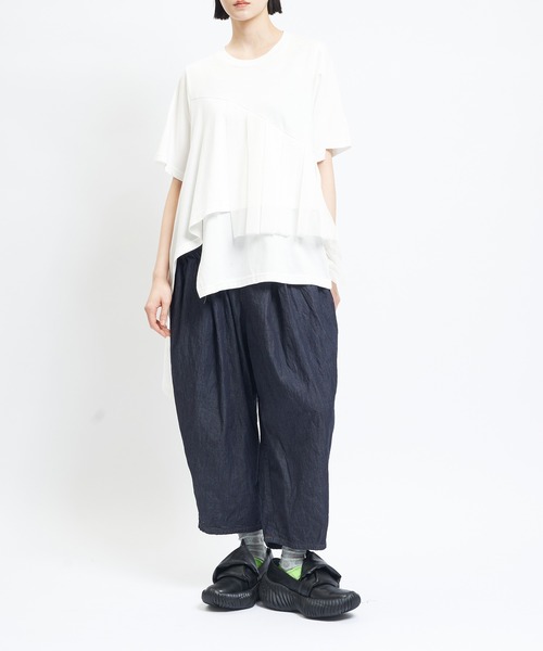gomme(ゴム)の「ミックスT(Tシャツ/カットソー・レディース・チャコールグレー/ブラック/パープル/ホワイト・MEDIUM)」の8枚目の写真