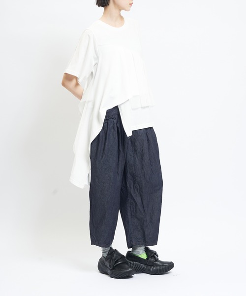 gomme(ゴム)の「ミックスT(Tシャツ/カットソー・レディース・チャコールグレー/ブラック/パープル/ホワイト・MEDIUM)」の10枚目の写真