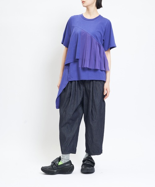 gomme(ゴム)の「ミックスT(Tシャツ/カットソー・レディース・チャコールグレー/ブラック/パープル/ホワイト・MEDIUM)」の11枚目の写真