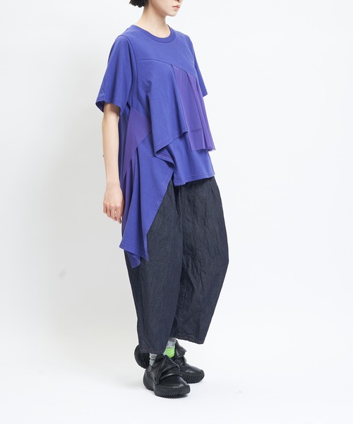 gomme(ゴム)の「ミックスT(Tシャツ/カットソー・レディース・チャコールグレー/ブラック/パープル/ホワイト・MEDIUM)」の12枚目の写真
