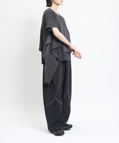 gomme(ゴム)の「ミックスT(Tシャツ/カットソー・レディース・チャコールグレー/ブラック/パープル/ホワイト・MEDIUM)」の14枚目の写真