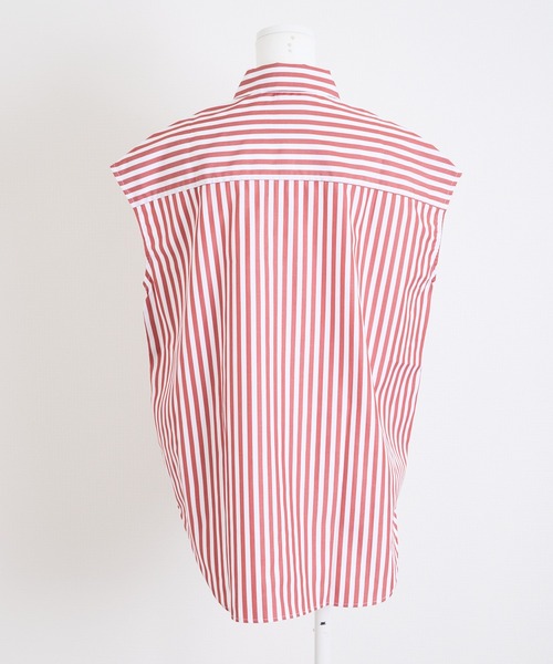 THE FLATS（ザフラッツ）の「ST: THE FLATS  N/S SHIRT / ノースリーブ シャツ（シャツ/ブラウス・レディース・カーキ/ブラック/レッド・FREE）」の5枚目の写真