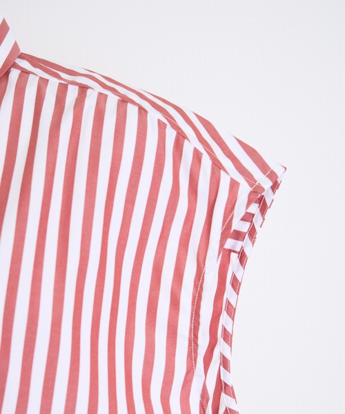 THE FLATS（ザフラッツ）の「ST: THE FLATS  N/S SHIRT / ノースリーブ シャツ（シャツ/ブラウス・レディース・カーキ/ブラック/レッド・FREE）」の18枚目の写真