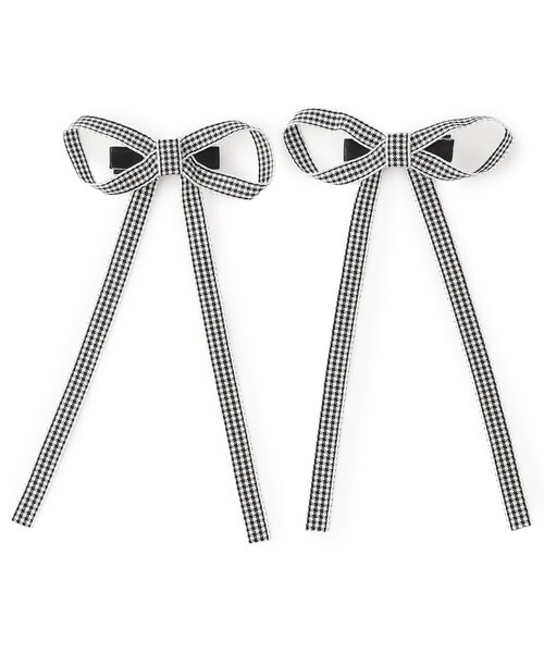 apres les cours（アプレレクール）の「リボンヘアクリップセット（バレッタ/ヘアクリップ・キッズ・チェック・FREE）」の2枚目の写真