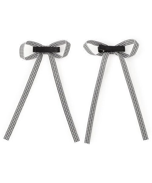 apres les cours（アプレレクール）の「リボンヘアクリップセット（バレッタ/ヘアクリップ・キッズ・チェック・FREE）」の3枚目の写真
