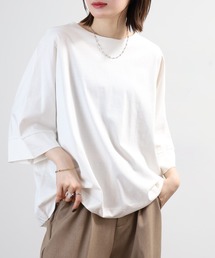 ボートネック7分袖 ドルマンTシャツ