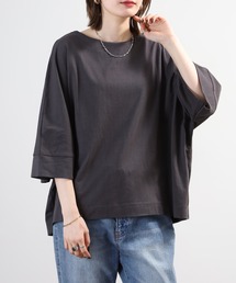 ボートネック7分袖 ドルマンTシャツ