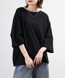 ボートネック7分袖 ドルマンTシャツ