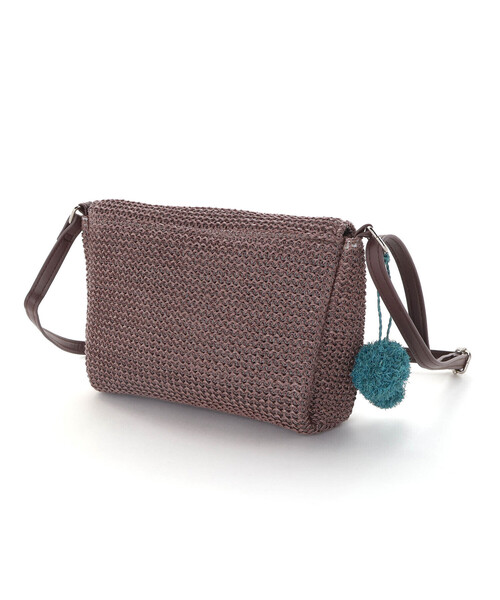 BeBe（ベベ）の「【お揃い】ラフィアポンポンブレード編みポシェット（ショルダーバッグ・キッズ・ホワイト/ブラウン・FREE）」の11枚目の写真