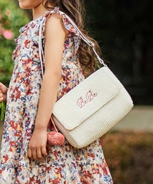 BeBe（ベベ）の「【お揃い】ラフィアポンポンブレード編みポシェット（ショルダーバッグ）」