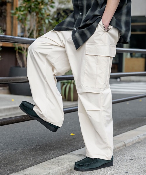 Rocky Monroe(ロッキーモンロー)の「裾ドローコード ミリタリーワイドカーゴパンツ(カーゴパンツ・メンズ・ベージュ/ブラウン/オフホワイト/ブラック/カーキ・M/L/XL)」の12枚目の写真