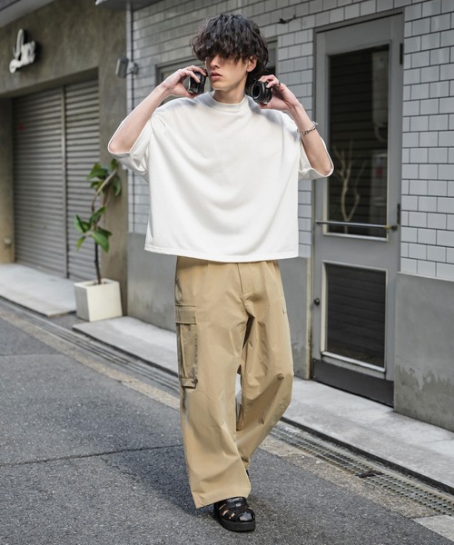 Rocky Monroe(ロッキーモンロー)の「裾ドローコード ミリタリーワイドカーゴパンツ(カーゴパンツ・メンズ・ベージュ/ブラウン/オフホワイト/ブラック/カーキ・M/L/XL)」の17枚目の写真