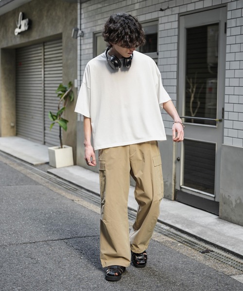 Rocky Monroe(ロッキーモンロー)の「裾ドローコード ミリタリーワイドカーゴパンツ(カーゴパンツ・メンズ・ベージュ/ブラウン/オフホワイト/ブラック/カーキ・M/L/XL)」の16枚目の写真