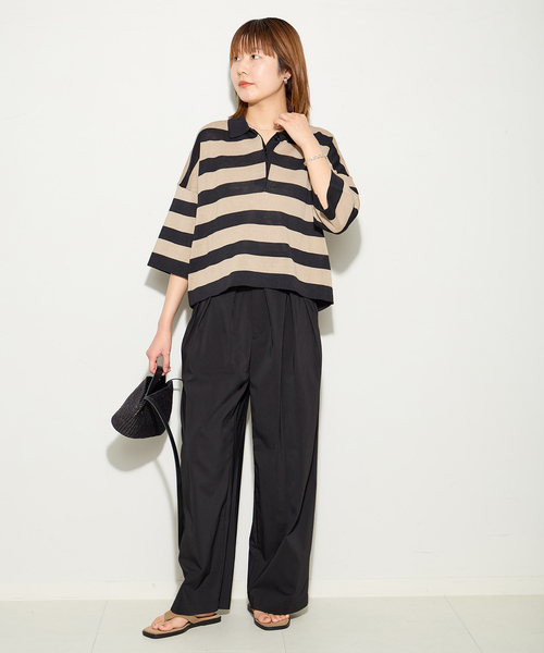 journal standard L'essage(ジャーナルスタンダードレサージュ)の「《撥水/UVカット/手洗い可》WATER REPELLENT/UVカットパンツ(スラックス・レディース・ブラック/ベージュ・36/38)」の3枚目の写真