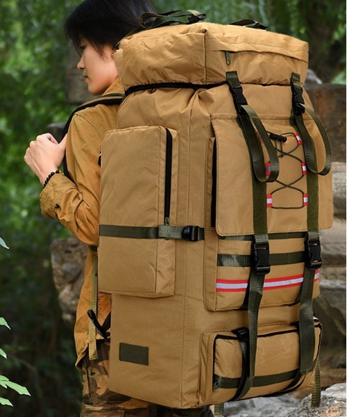 BACKYARD FAMILY(バックヤードファミリー)の「リュック バッグ 130L 旅行 遠足 登山 防災(バックパック/リュック・レディース・ブラック/ベージュ/グリーン/ネイビー・FREE)」の2枚目の写真