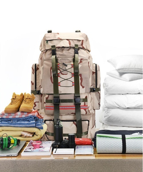 BACKYARD FAMILY(バックヤードファミリー)の「リュック バッグ 130L 旅行 遠足 登山 防災(バックパック/リュック・レディース・ブラック/ベージュ/グリーン/ネイビー・FREE)」の8枚目の写真