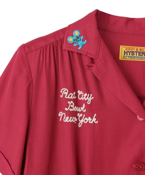 HYSTERIC GLAMOUR（ヒステリックグラマー）の「RAT CITY BOWL刺繍 ボーリングシャツ（シャツ/ブラウス・レディース・ブルー/ブラック/ピンク・MEDIUM/SMALL）」の5枚目の写真