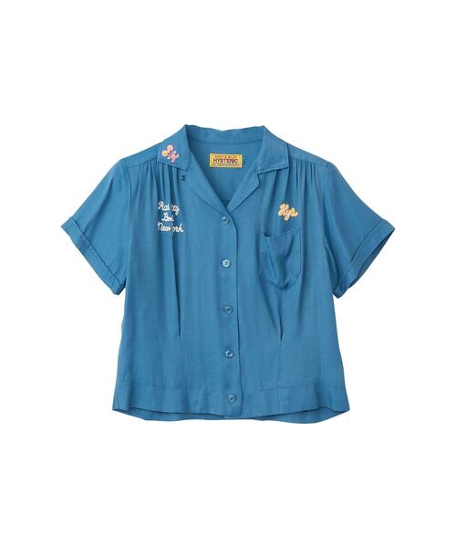 HYSTERIC GLAMOUR（ヒステリックグラマー）の「RAT CITY BOWL刺繍 ボーリングシャツ（シャツ/ブラウス・レディース・ブルー/ブラック/ピンク・MEDIUM/SMALL）」の8枚目の写真