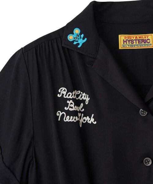 HYSTERIC GLAMOUR（ヒステリックグラマー）の「RAT CITY BOWL刺繍 ボーリングシャツ（シャツ/ブラウス・レディース・ブルー/ブラック/ピンク・MEDIUM/SMALL）」の13枚目の写真