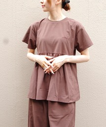 THOUSAND MILE/サウザンドマイル　ギャザーウエストTEE＆ワイドパンツ セットアップ　GATHERED WAIST TEE&WIDE PANTS SET