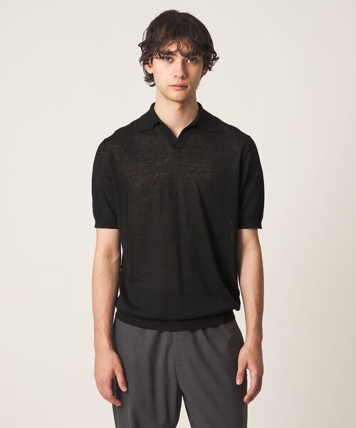 UNITED ARROWS(ユナイテッドアローズ)の「リネン/コットン スキッパー ポロシャツ(ポロシャツ・メンズ・ブラック/ベージュ・M/S/L)」の11枚目の写真