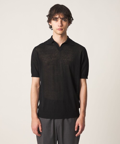 UNITED ARROWS(ユナイテッドアローズ)の「リネン/コットン スキッパー ポロシャツ(ポロシャツ・メンズ・ブラック/ベージュ・M/S/L)」の3枚目の写真