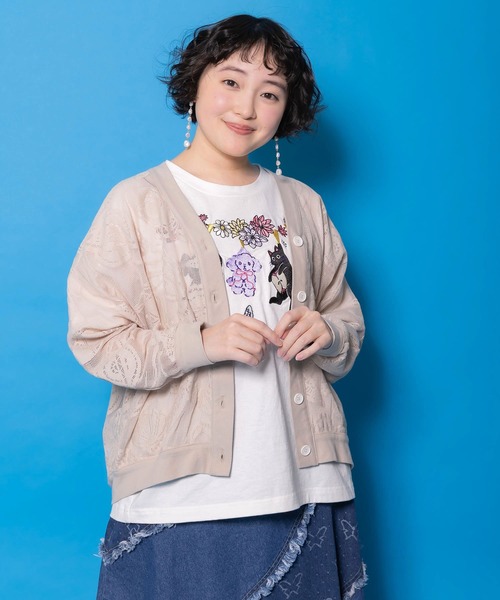 ScoLar（スカラー）の「161660：宇宙×海 オリジナルレースカーディガン（カーディガン/ボレロ・レディース・チャコールグレー/グレー/ブルー・M）」の3枚目の写真