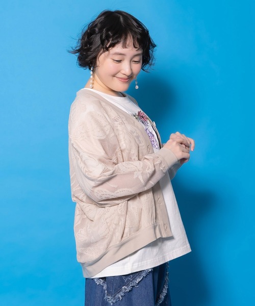 ScoLar（スカラー）の「161660：宇宙×海 オリジナルレースカーディガン（カーディガン/ボレロ・レディース・チャコールグレー/グレー/ブルー・M）」の17枚目の写真