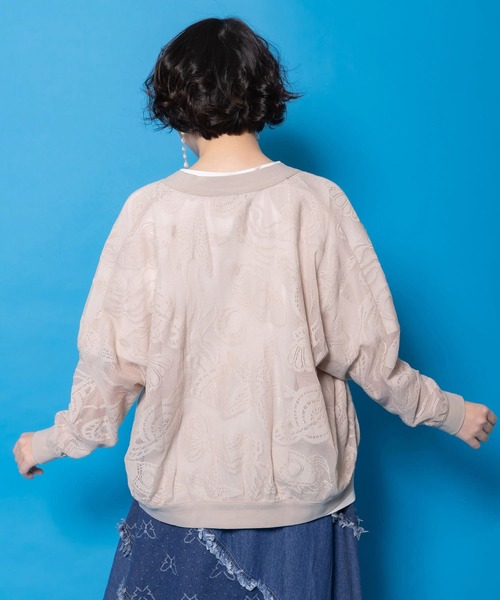 ScoLar（スカラー）の「161660：宇宙×海 オリジナルレースカーディガン（カーディガン/ボレロ・レディース・チャコールグレー/グレー/ブルー・M）」の16枚目の写真