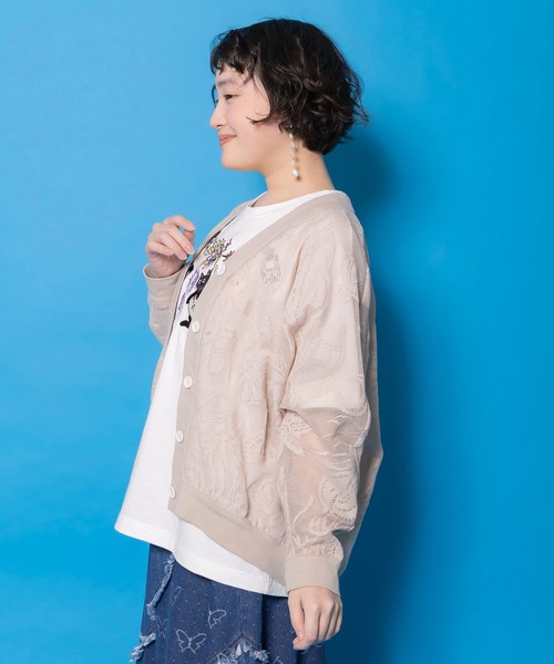 ScoLar（スカラー）の「161660：宇宙×海 オリジナルレースカーディガン（カーディガン/ボレロ・レディース・チャコールグレー/グレー/ブルー・M）」の15枚目の写真