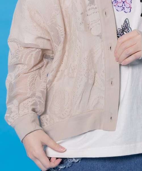 ScoLar（スカラー）の「161660：宇宙×海 オリジナルレースカーディガン（カーディガン/ボレロ・レディース・チャコールグレー/グレー/ブルー・M）」の14枚目の写真