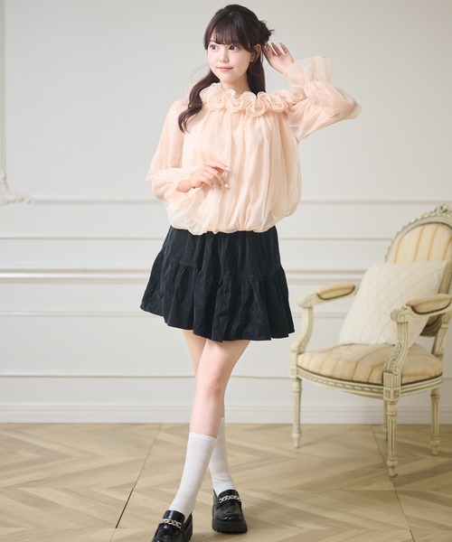 Anely（アネリー）の「オフショルダー バルーン デザイン シアー トップス（シャツ/ブラウス・レディース・アイボリー/ベージュ・FREE）」の13枚目の写真