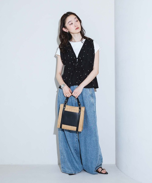 LAKOLE(ラコレ)の「スクエアフェイクレザー2WAYショルダーバッグ / 633907(ショルダーバッグ・レディース・オフホワイト/その他9/ナチュラル/グレー・FREE)」の9枚目の写真